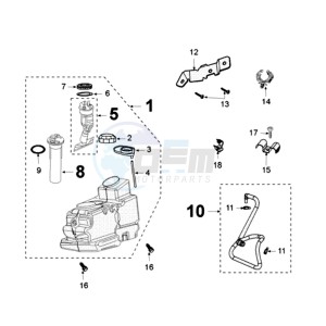 SAT400 SC drawing TANK AND FUEL PUMP