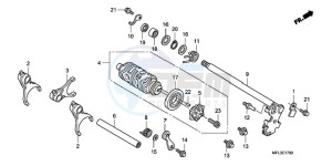 CBR1000RAA Europe Direct - (ED / ABS HRC) drawing GEARSHIFT DRUM