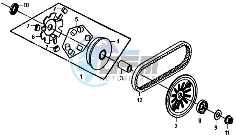 DRIVEN PULLEY / DRIVING - V-BELT