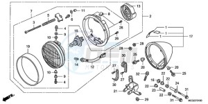 VT750CA9 UK - (E / MKH MME ST) drawing HEADLIGHT