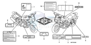 CB1300S9 Australia - (U / BCT MME TWO) drawing CAUTION LABEL (CB1300S/CB 1300SA)