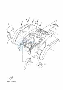 YFM450FWBD KODIAK 450 EPS (BEYL) drawing REAR FENDER