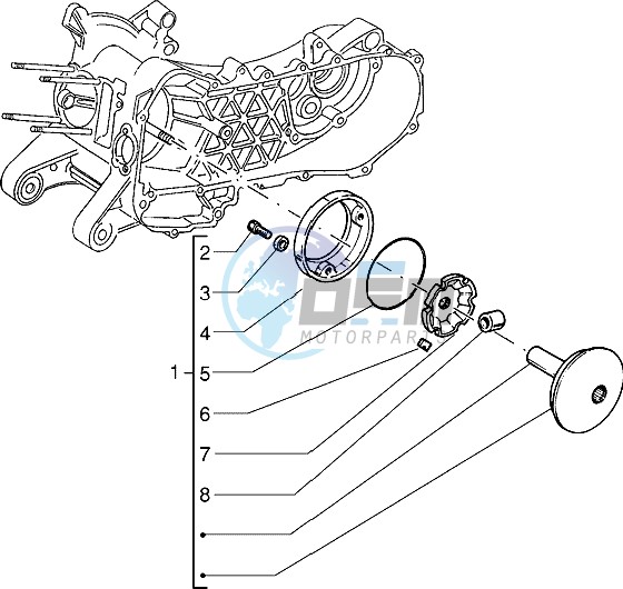 Driving half pulley