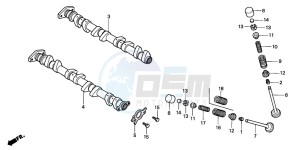 CBR900RE drawing CAMSHAFT/VALVE