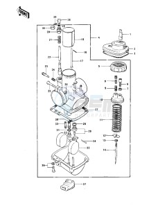 G4 TR (D-E) 100 drawing CARBURETOR G4TR-E,KV100-A7 -- 74-75- -