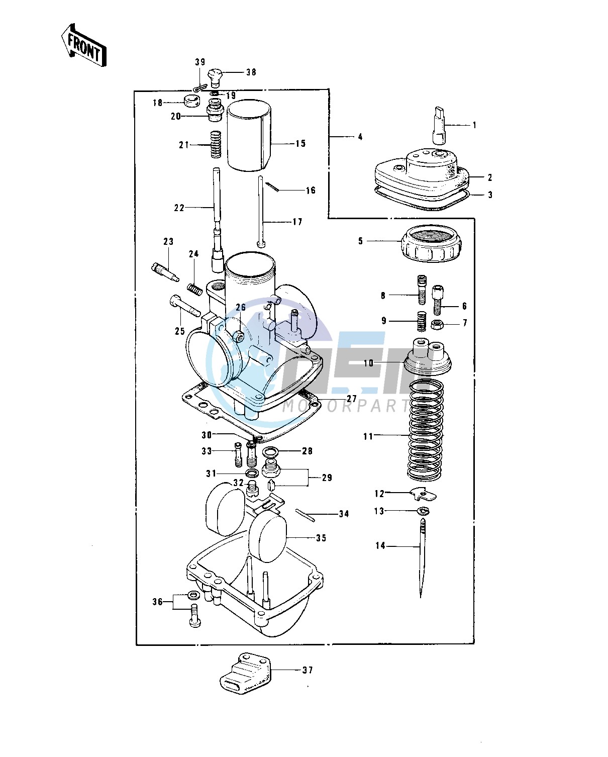 CARBURETOR G4TR-E,KV100-A7 -- 74-75- -