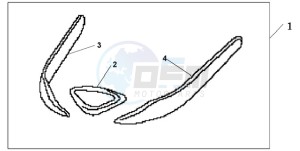 TRX420FA2E TRX420 Europe Direct - (ED) drawing FRONT FENDER ORNA