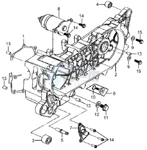 MIO 50 drawing CRANKCASE LEFT