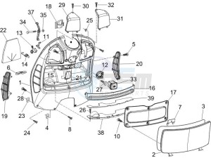 GTS 250 UK drawing Front glovebox - Knee-guard panel