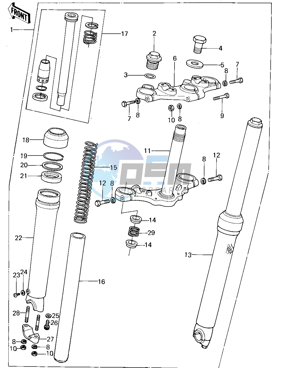 FRONT FORK -- 78-79 KL250-A1_A1A_A2- -