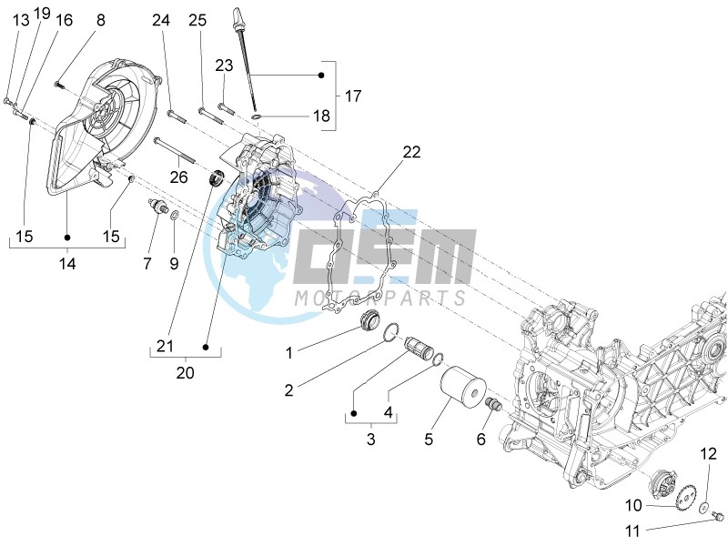 Flywheel magneto cover - Oil filter