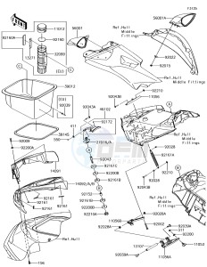 JET SKI ULTRA 310X JT1500LJF EU drawing Hull Front Fittings