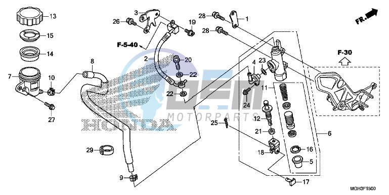 RR. BRAKE MASTER CYLINDER