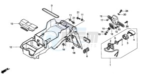 CBR900RR FIRE BLADE drawing REAR FENDER (CBR900RRY,1/RE1)