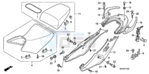 CBF1000A Europe Direct - (ED) drawing SEAT/REAR COWL