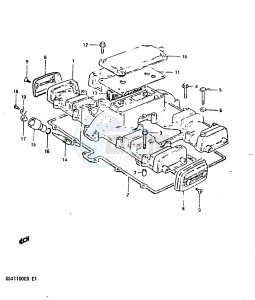 GSX1100 (Z-D) drawing CYLINDER HEAD COVER (MODEL Z)