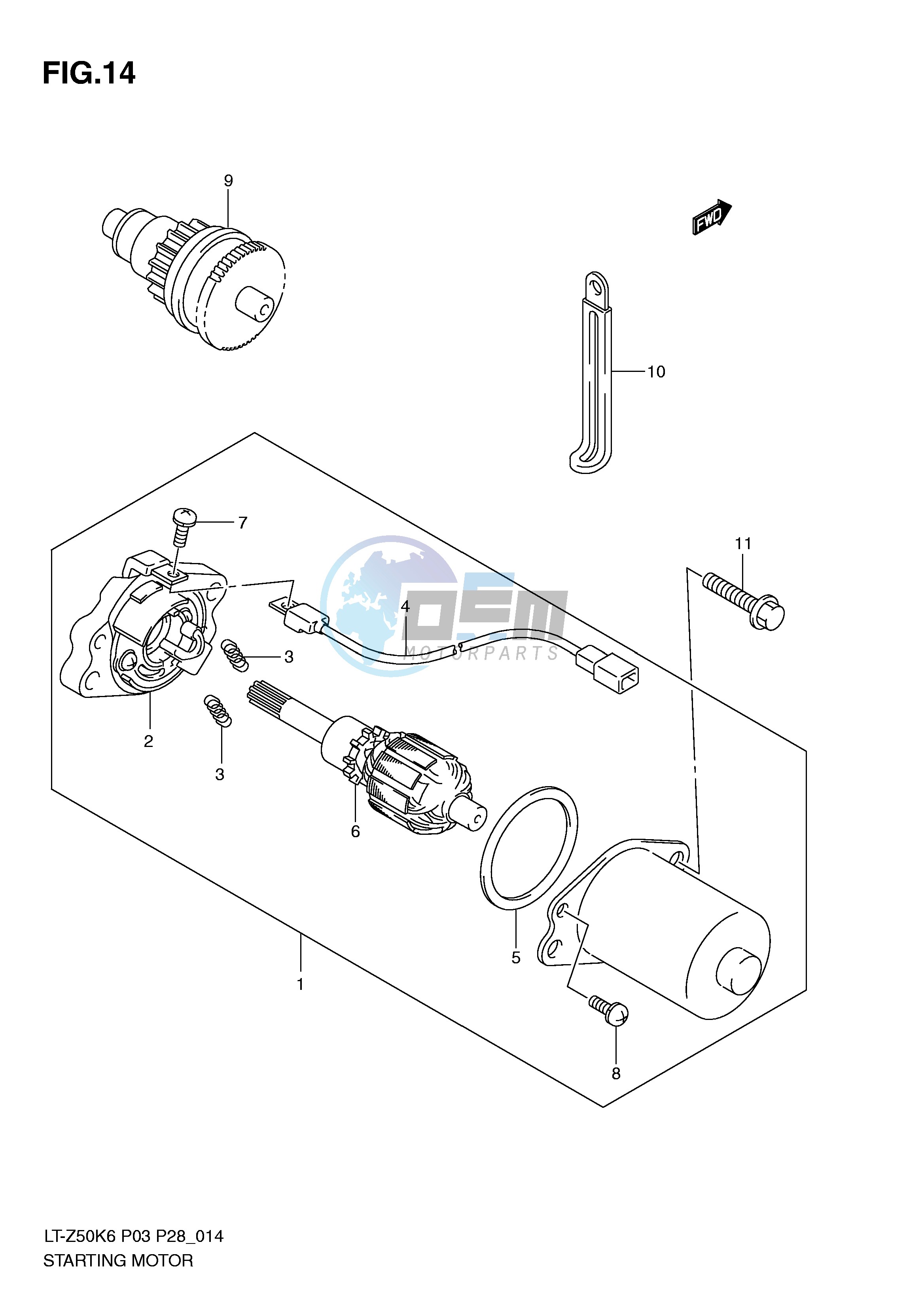 STARTING MOTOR (MODEL K6 K7 K8)