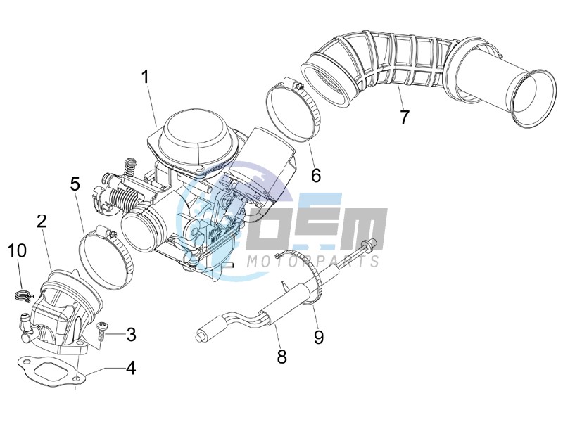 Carburettor  assembly - Union pipe