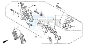 XL700VA drawing R. FRONT BRAKE CALIPER (ABS)