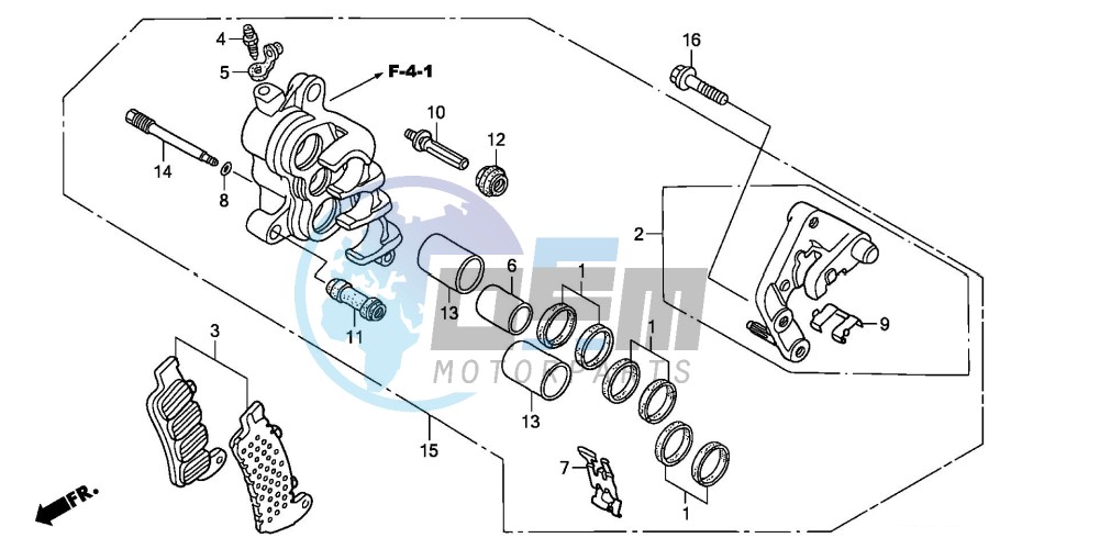 R. FRONT BRAKE CALIPER (ABS)