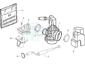 NRG 50 power DT (UK) UK drawing Carburettor assembly - Union pipe