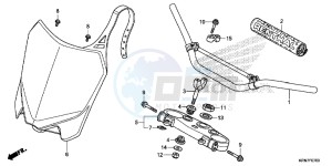 CRF250RF CRF250R Europe Direct - (ED) drawing HANDLE PIPE/ TOP BRIDGE