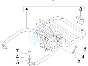 GT 250 ie 60 deg (Euro 3) UK drawing Rear luggage rack