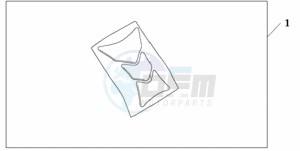 CBF1000S9 France - (F / ABS CMF) drawing TANK PAD HONDA WING LOGO