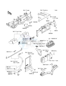 KAF 950 G [MULE 4010 TRANS4X4 DIESEL] (G9F-GAF) GAF drawing LABELS