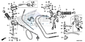 TRX250TEE FOURTRAX RECON ES Europe Direct - (ED) drawing HANDLE LEVER/SWITCH/CABLE