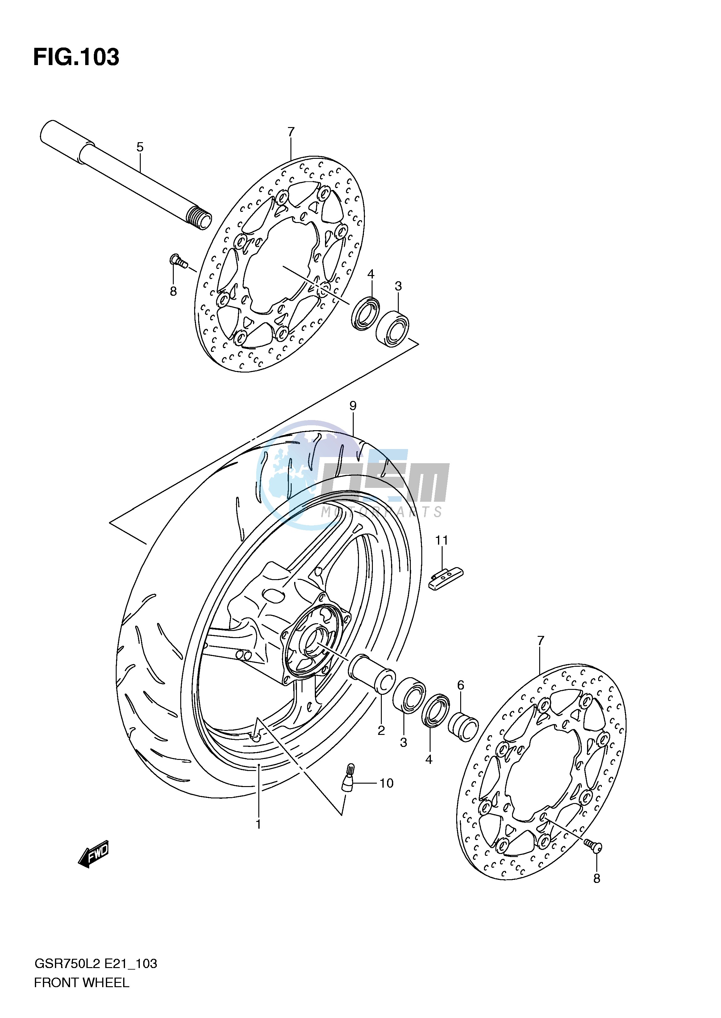 FRONT WHEEL (GSR750L2 E24)