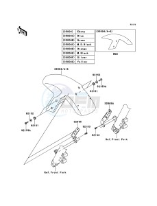 ER-6n ABS ER650B7F GB XX (EU ME A(FRICA) drawing Front Fender(s)