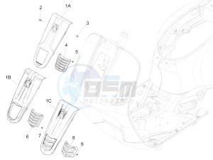 SUPER GTS 125 4T IE ABS-NOABS E3 (EMEA) drawing Front shield