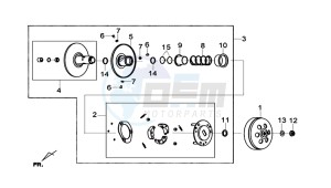 JOYMAX Z 125 (LW12W1-EU) (L9-M0) drawing DRIVEN PULLEY ASSY