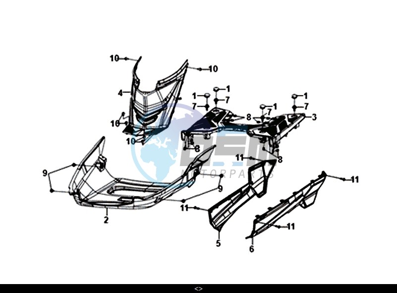 FLOOR PANEL CENTER COVER / MASK 50 (XE05W1-IT) (L7-L9)