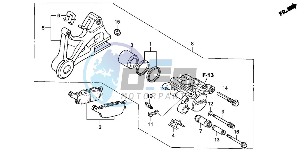 REAR BRAKE CALIPER (CBF1000)