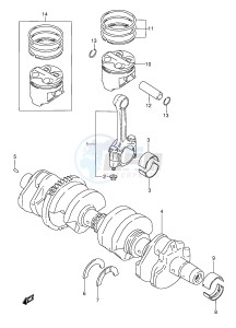 GSX600F (E2) Katana drawing CRANKSHAFT