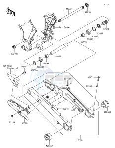 Z1000SX ZX1000WHF XX (EU ME A(FRICA) drawing Swingarm