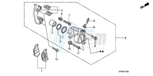 SH300A9 ED / ABS TBX drawing REAR BRAKE CALIPER