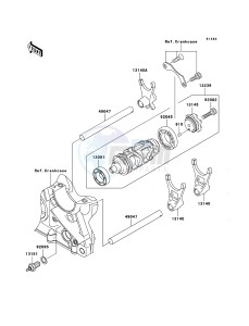 Z750 ZR750-J2H FR GB XX (EU ME A(FRICA) drawing Gear Change Drum/Shift Fork(s)