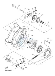 XJ6NA XJ6S 600 DIVERSION (S-TYPE) (36BH 36BJ) drawing REAR WHEEL