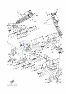 YXZ1000E YXZ1000R (B5JD) drawing FRONT SUSPENSION & WHEEL