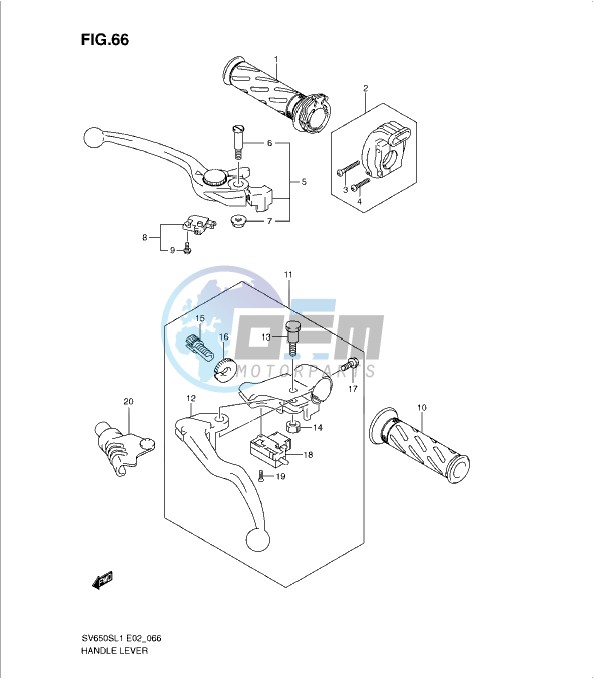 HANDLE LEVER (SV650SL1 E2)