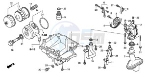 CB600F CB600F drawing OIL PAN/OIL PUMP