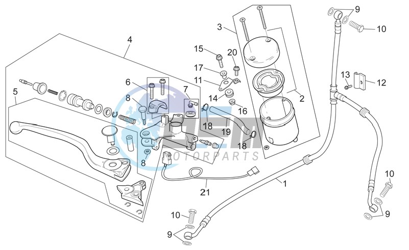 Front master brake cilinder