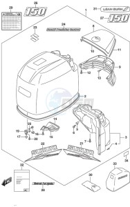 DF 150 drawing Engine Cover (White) (Model: TG)