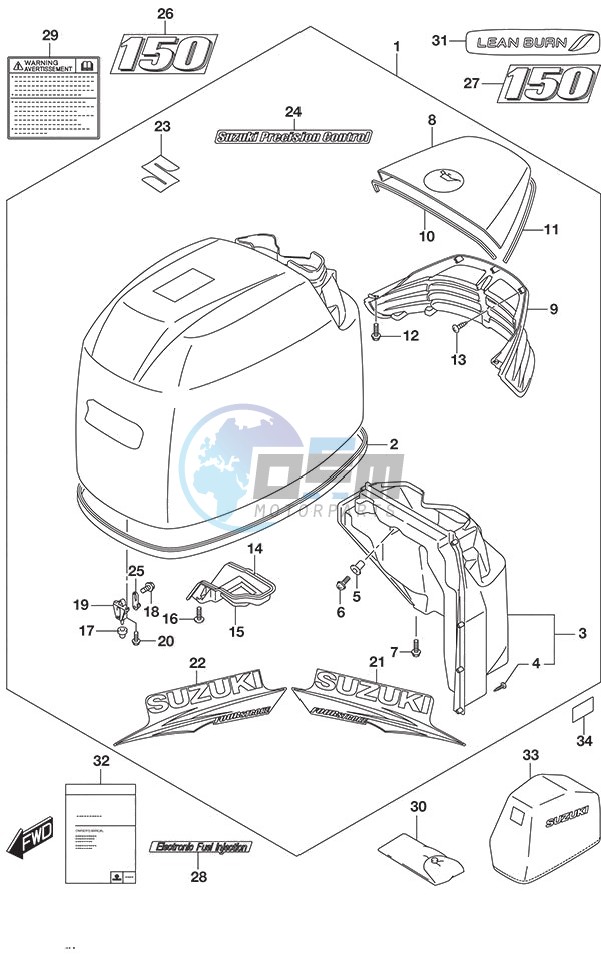 Engine Cover (White) (Model: TG)