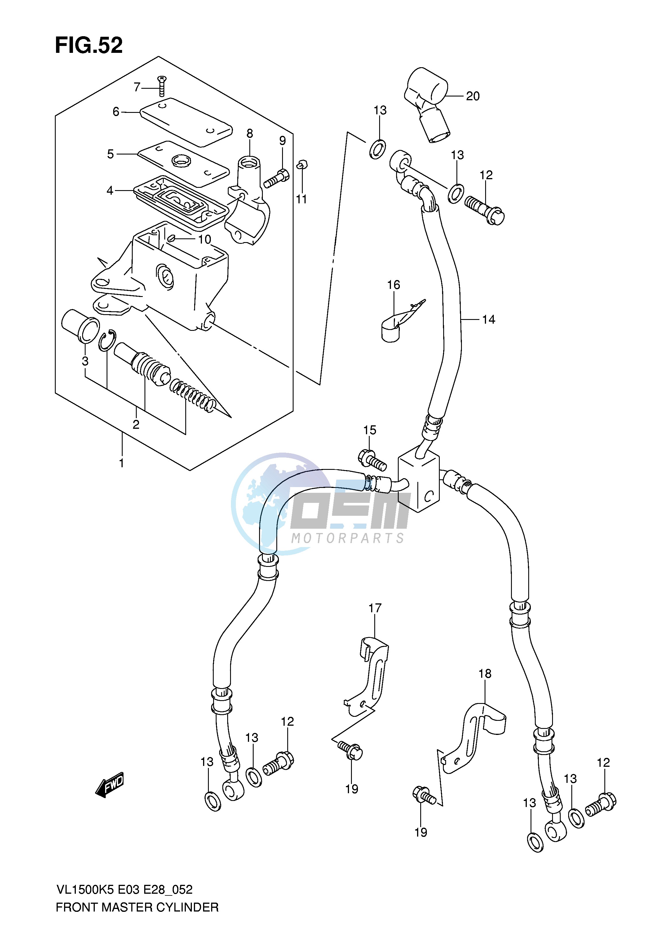 FRONT MASTER CYLINDER (MODEL K5 K6)