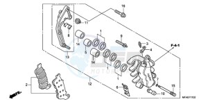 CBF1000TA Europe Direct - (ED / ABS) drawing L. FRONT BRAKE CALIPER (CBF1000A/T/S)