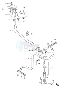 GSX-R1100W (E2) drawing REAR MASTER CYLINDER (MODEL P R)